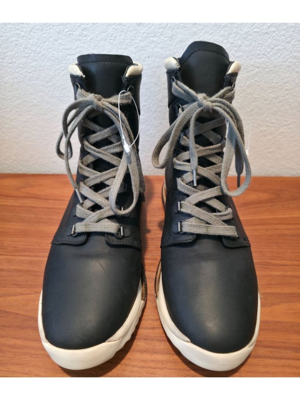 Rick Owens x Hood Rubber Co LACE UP DIRT GRAFTON Black Leather Boots Sz EU39/US6 - Picture 2 of 13